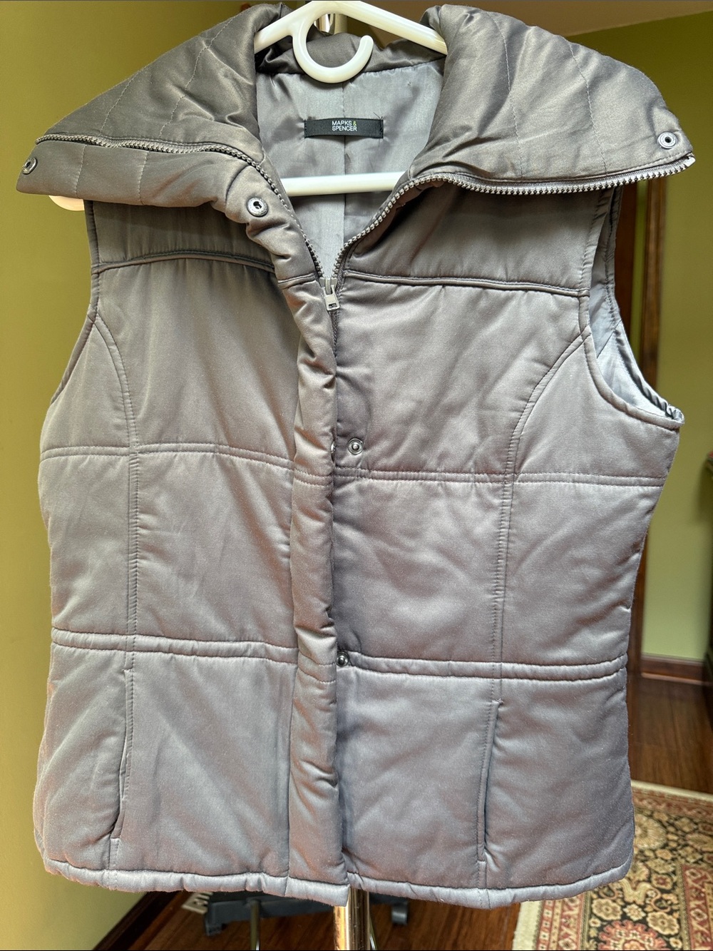 Marks & Spencer Gray Quilted Puffer Vest